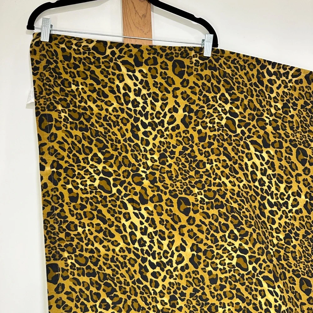 The Safari Collection Leopard Print Flat Sheet King Tan Black Cotton Maximalist